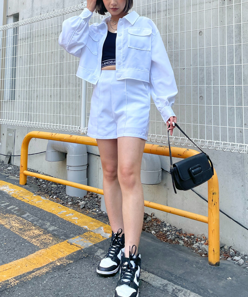 リネンライクショートパンツ 詳細画像 ホワイト 2