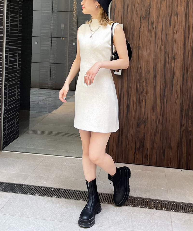 プチハイフレアミラノリブニットワンピース 詳細画像 オフホワイト 4