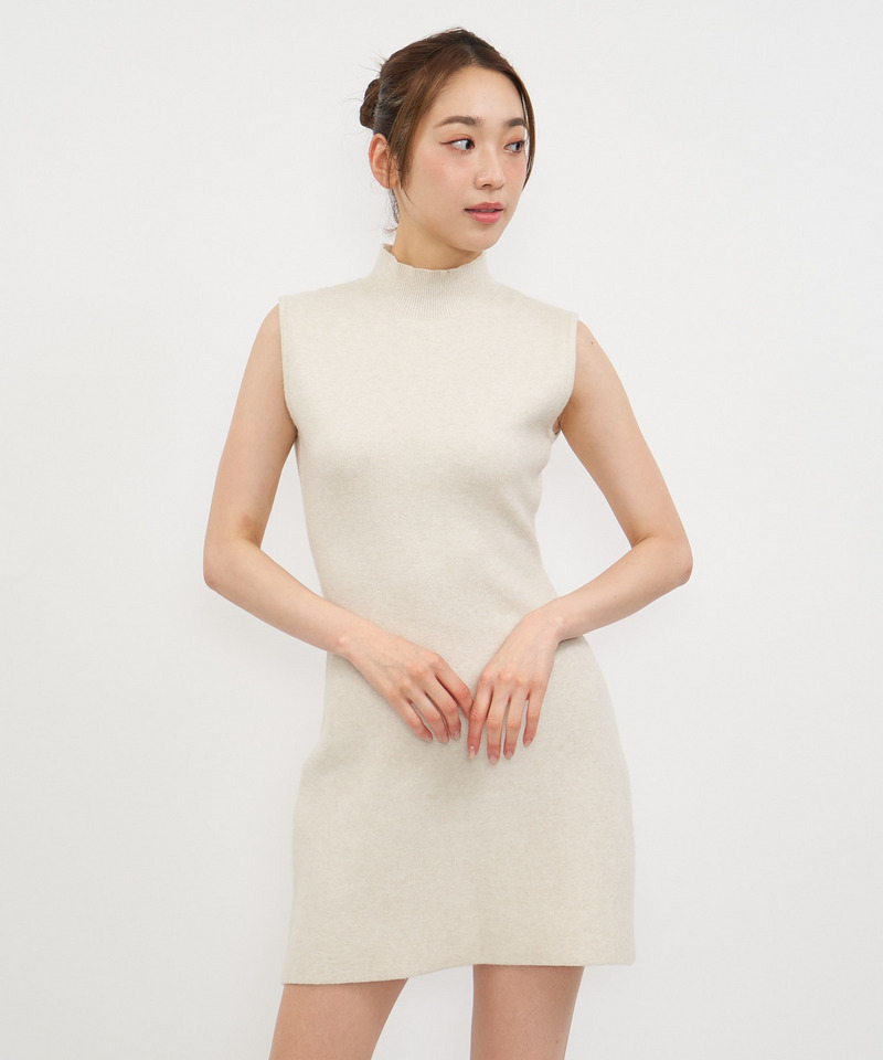 プチハイフレアミラノリブニットワンピース 詳細画像 オフホワイト 6