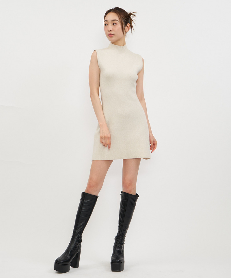 プチハイフレアミラノリブニットワンピース 詳細画像 オフホワイト 7