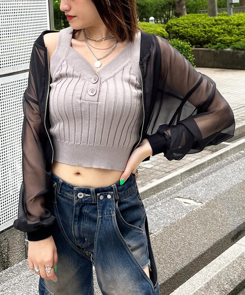 アメスリワイドリブタンク 詳細画像 ライトグレー 3