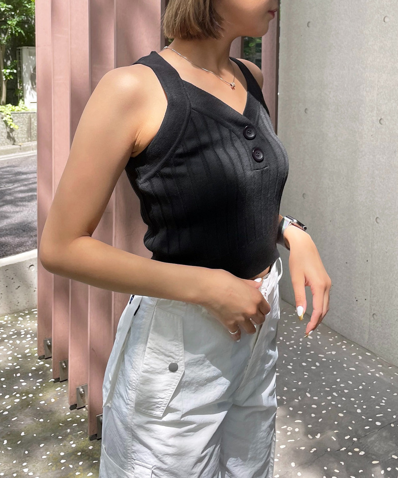 アメスリワイドリブタンク 詳細画像 ブラック 3