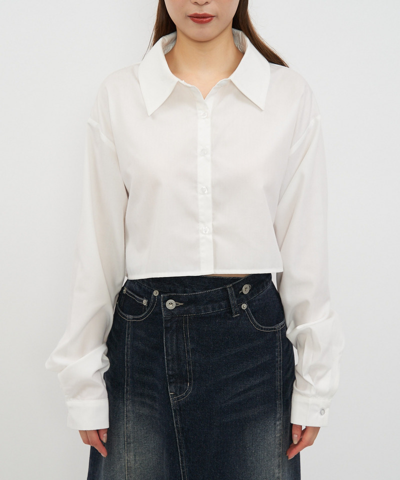 クロップドシャツ 詳細画像 グレー系 5