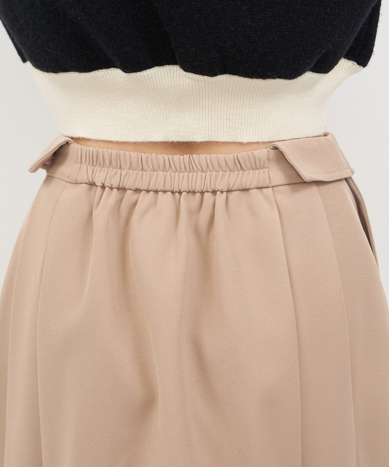 ウエスト折り返しプリーツミニスカート 詳細画像 ベージュ 12