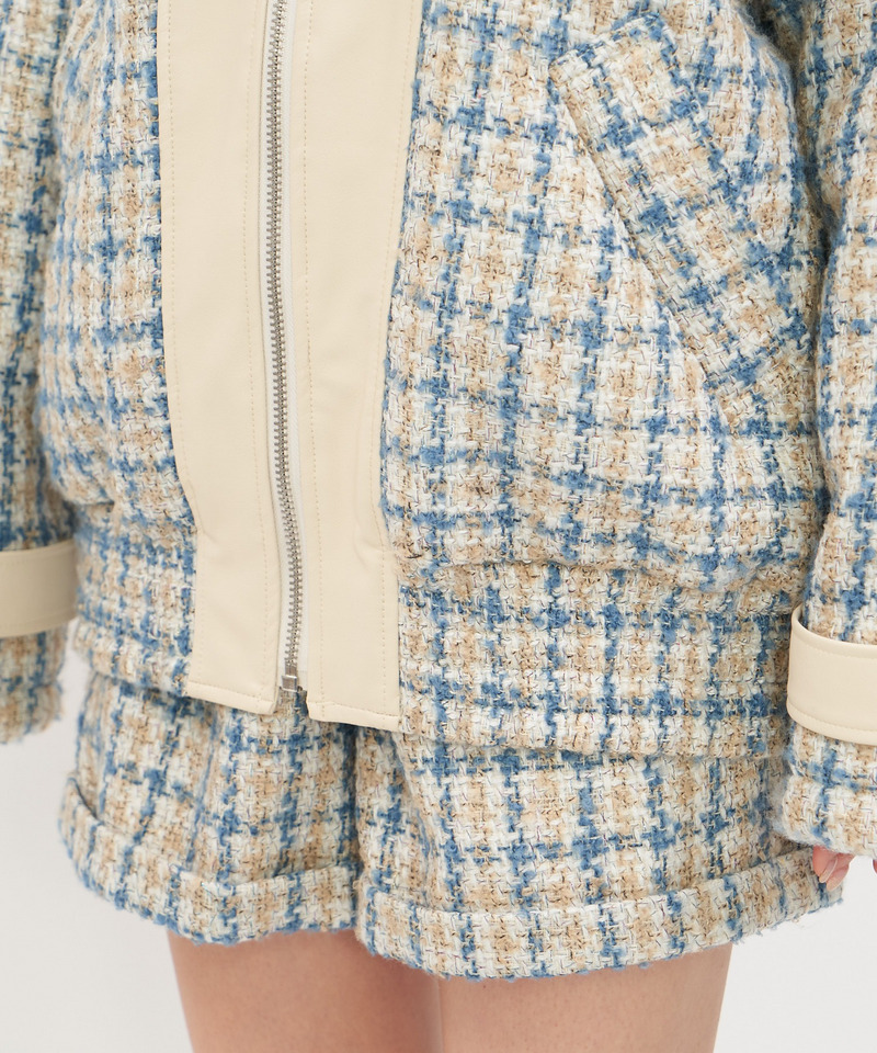 ツイードミックスビックカラーオーバージャケット 詳細画像 ホワイト系 10