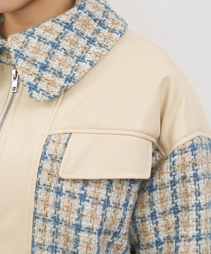 ツイードミックスビックカラーオーバージャケット 詳細画像 ホワイト系 11