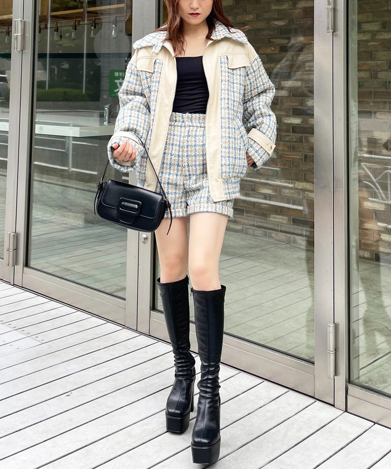 ツイードミックスビックカラーオーバージャケット 詳細画像 ホワイト系 2