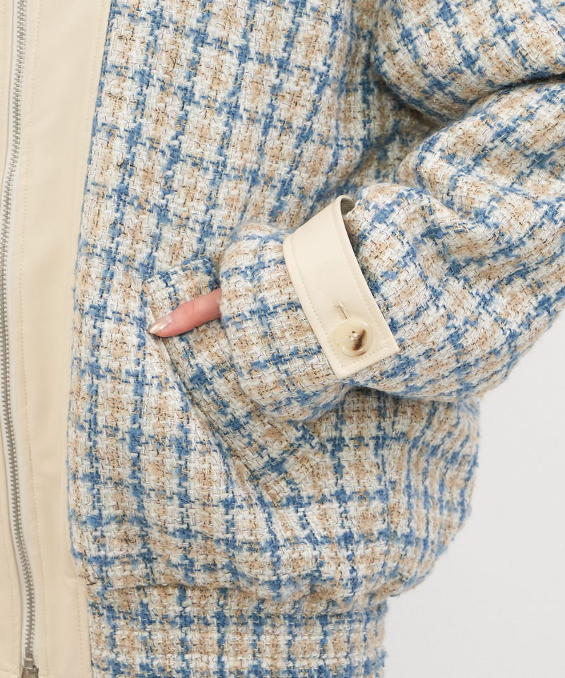 ツイードミックスビックカラーオーバージャケット 詳細画像 ホワイト系 9