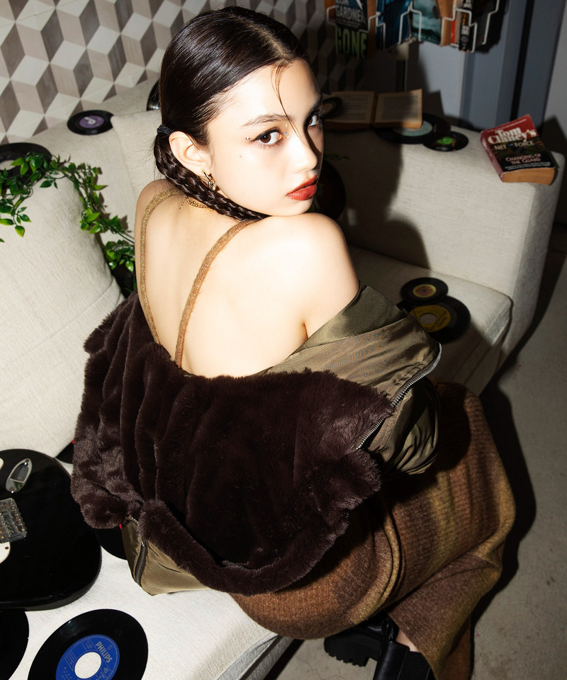 N-2Bフライトショートジャケット 詳細画像 カーキ 2