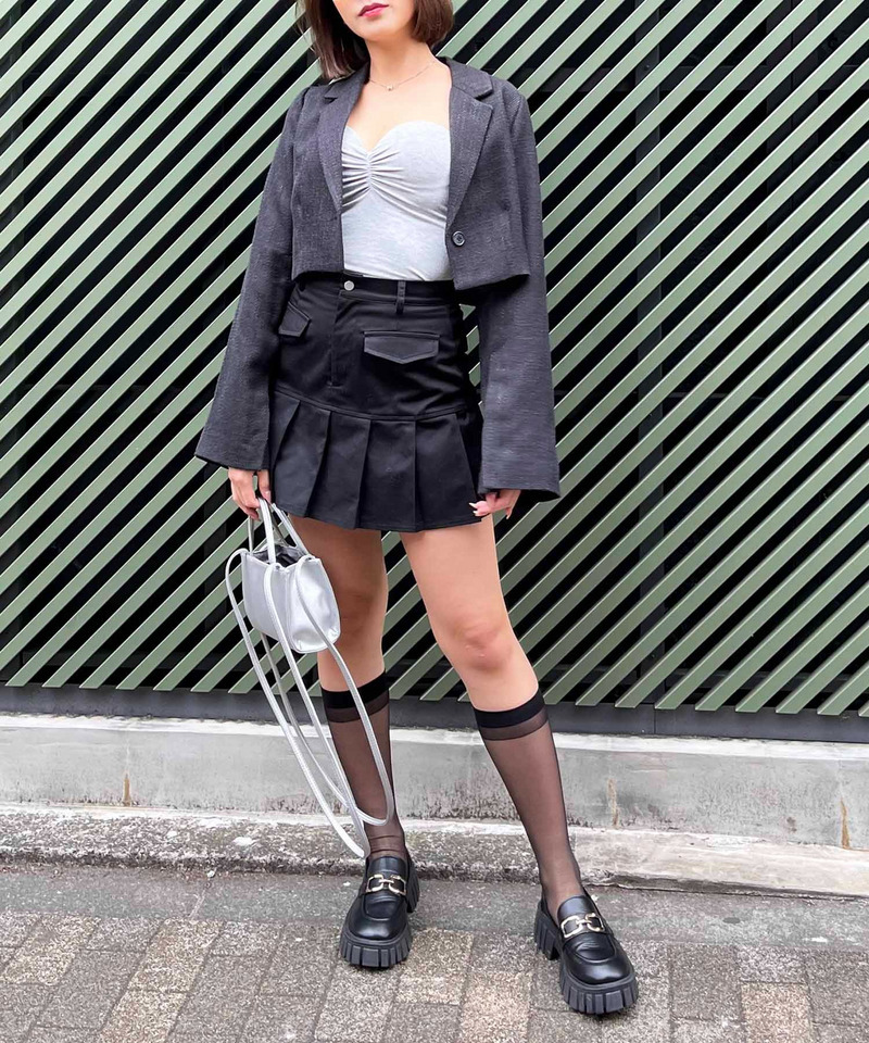 パット付きリブベアトップ 詳細画像 グレー 5