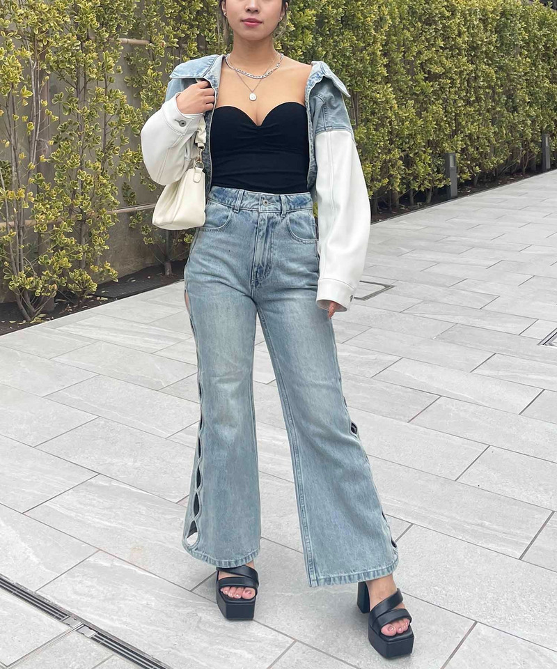 パット付きリブベアトップ 詳細画像 ブラック 4