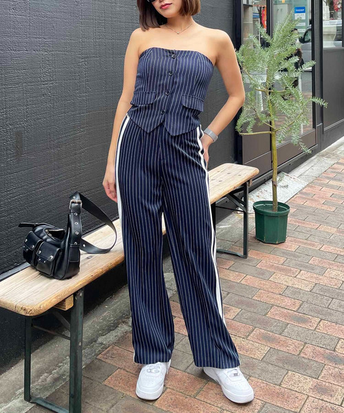 サイドカッティンクストライプセットアップ 詳細画像