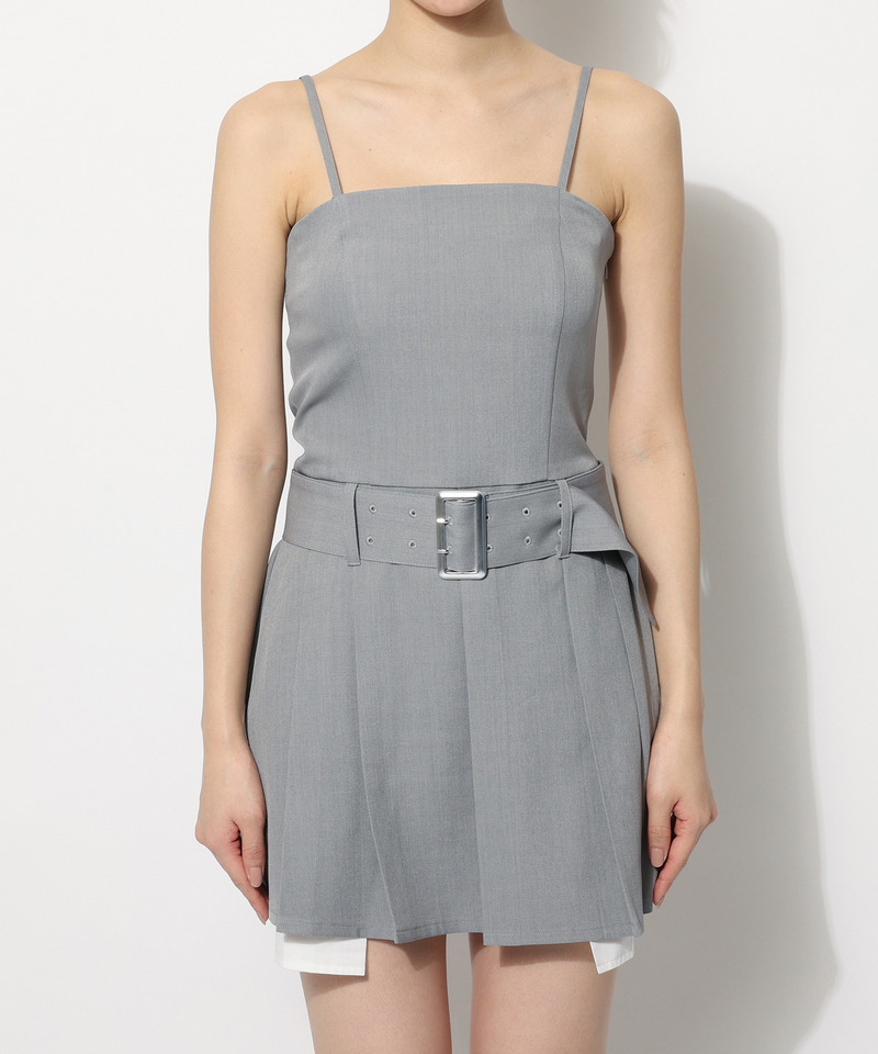 ウエストマークプリーツミニワンピース 詳細画像 チェック 3