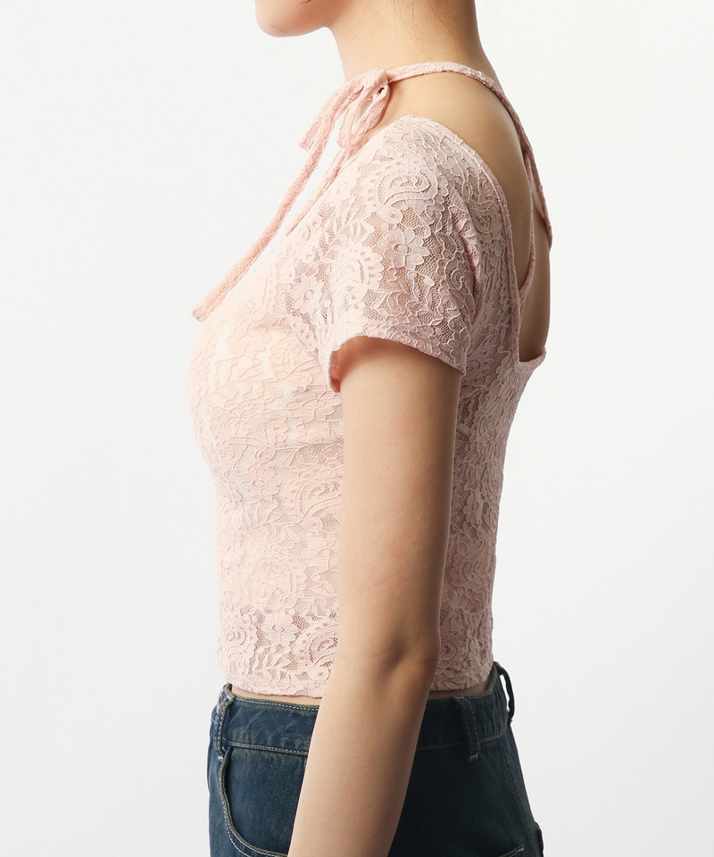 2WAYリボンレーストップス 詳細画像 ピンク 5