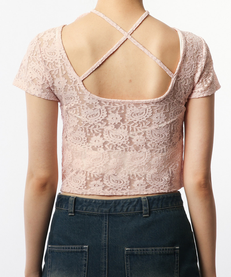 2WAYリボンレーストップス 詳細画像 ピンク 6