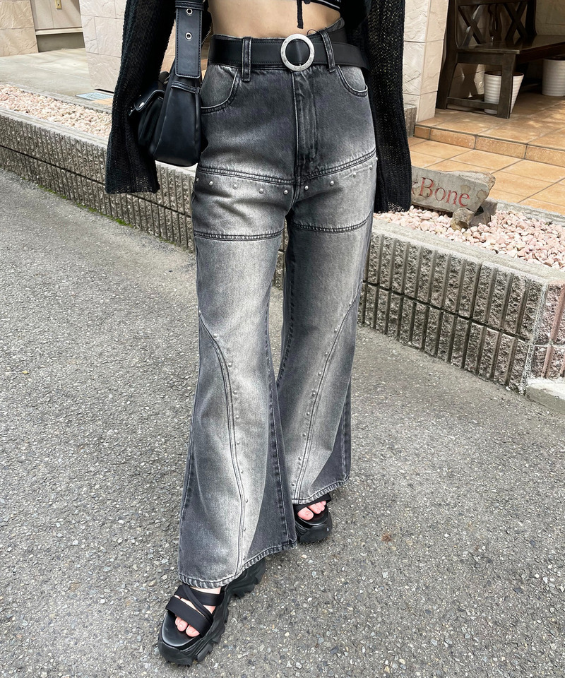 オーバーダイスタッズデニム 詳細画像 ブラックデニム 6