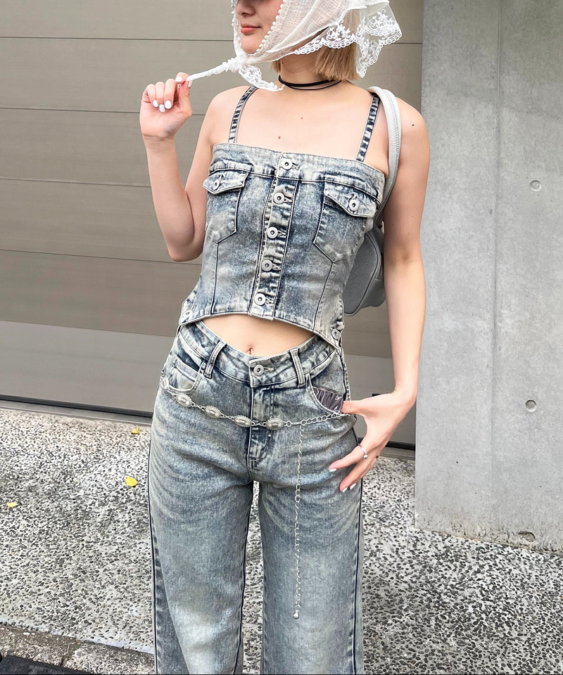 デニムビスチェオールインワン 詳細画像 デニムブルー 3