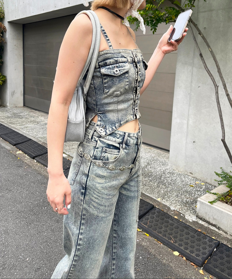 デニムビスチェオールインワン 詳細画像 デニムブルー 8