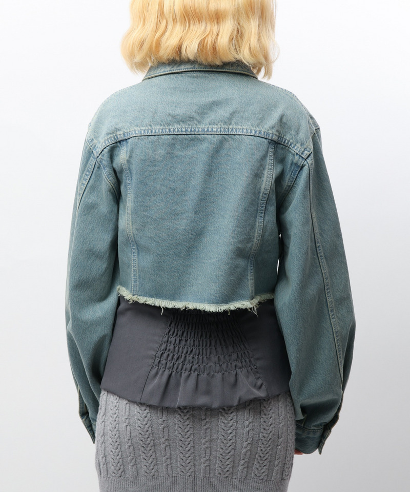 クラッシュデニムショートジャケット 詳細画像 デニムブルー 7