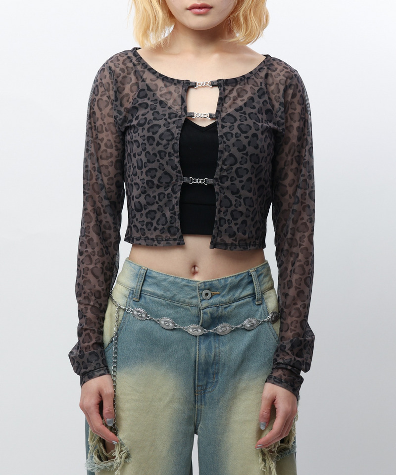 プリントデザインシアートップス 詳細画像 ブラウン系 4