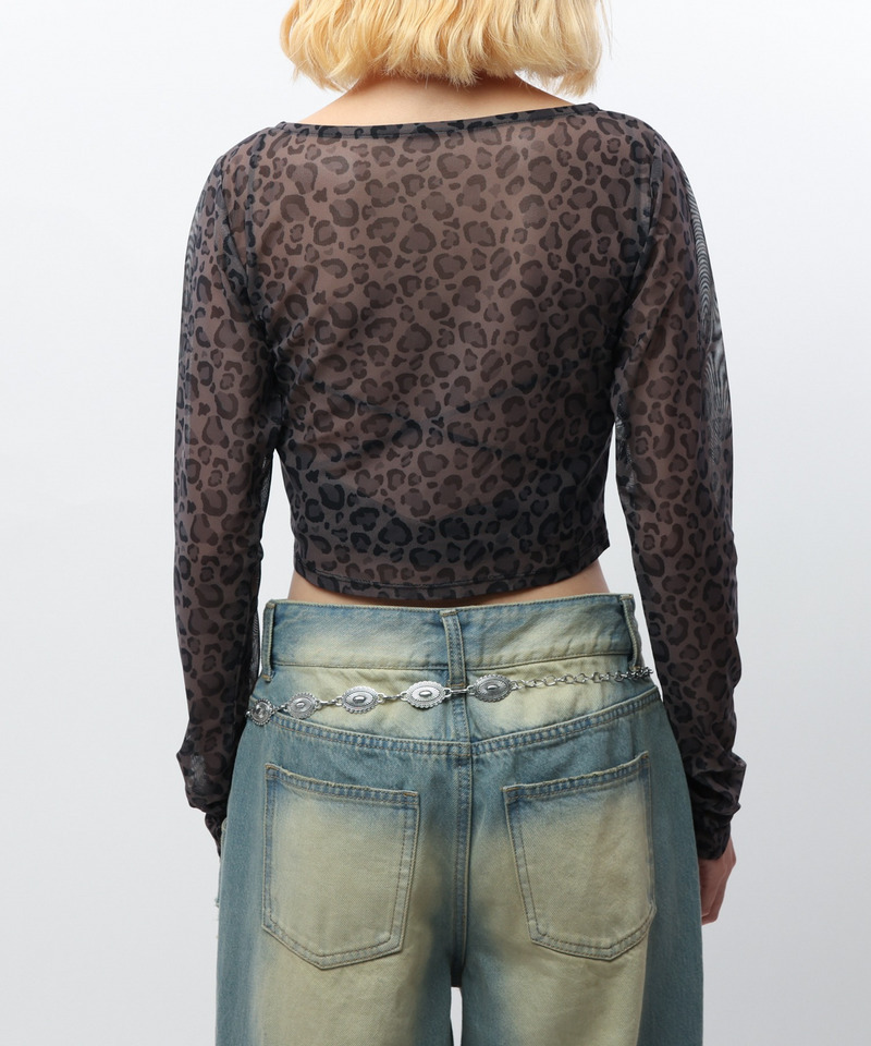 プリントデザインシアートップス 詳細画像 ブラウン系 6