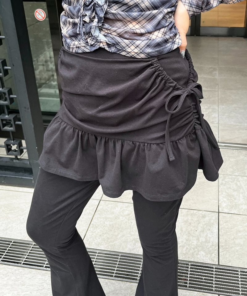 ラップスカートレイヤーフレアパンツ 詳細画像 ブラック 4