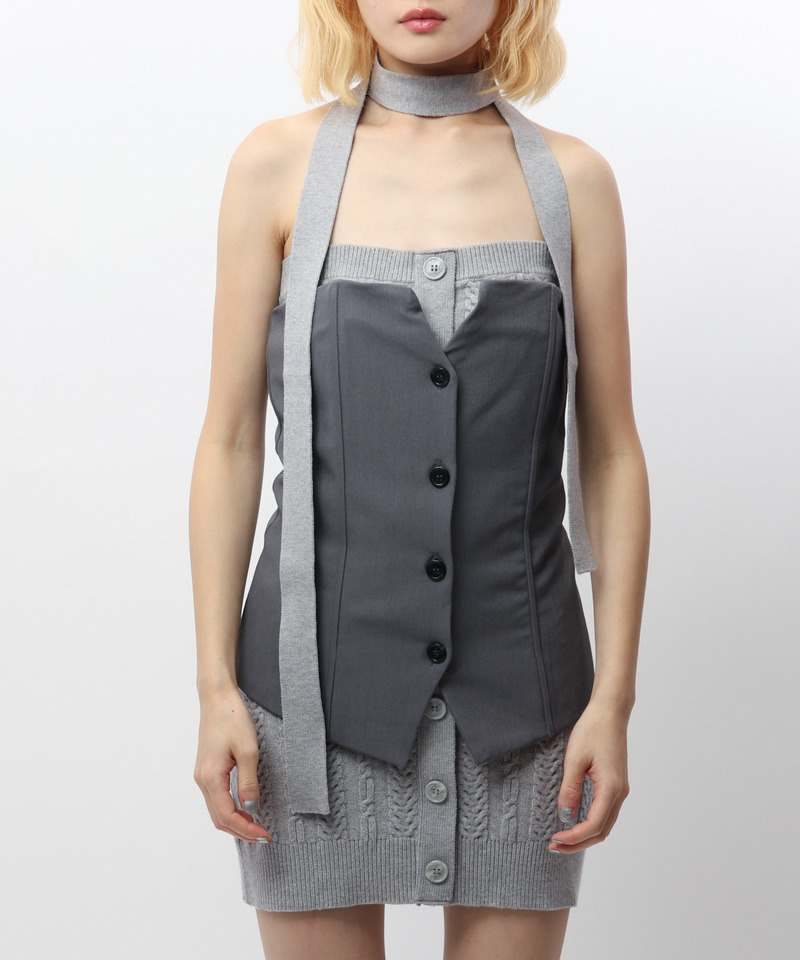 デザインビスチェ 詳細画像 グレー 7