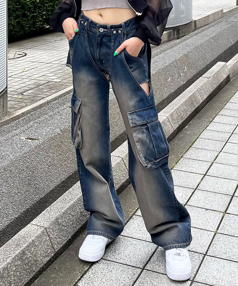 2WAYカーゴオーバーダイデニム 詳細画像 デニムブルー 10