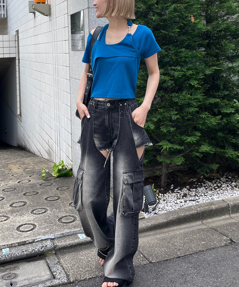 2WAYカーゴオーバーダイデニム 詳細画像 ブラックデニム 10
