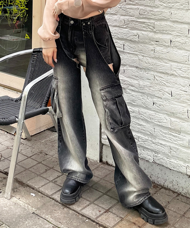 2WAYカーゴオーバーダイデニム 詳細画像 ブラックデニム 9
