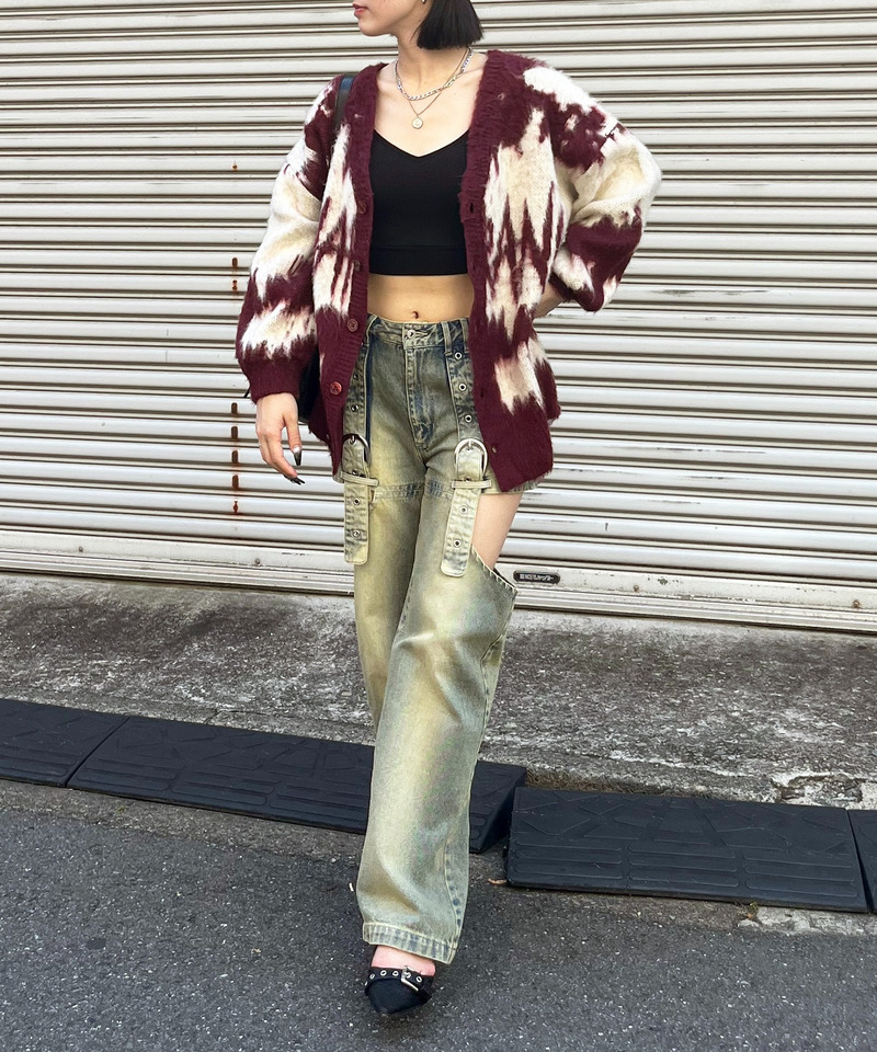 ベルトデザインサイドカットデニム 詳細画像 デニムブルー 16