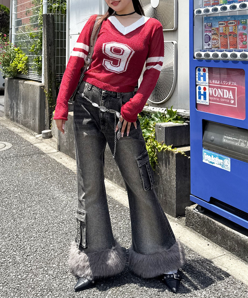 スポーティーナンバーショートニット 詳細画像 レッド 2
