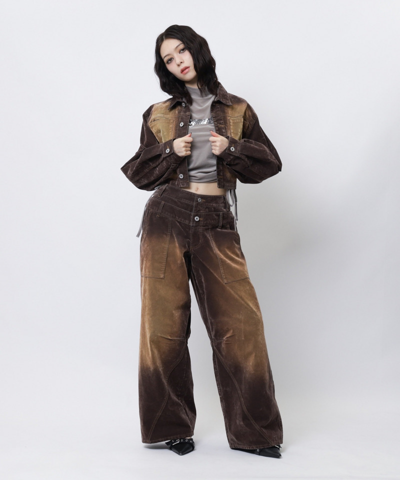 ベロアデニムジャケット 詳細画像 ブラウン 11