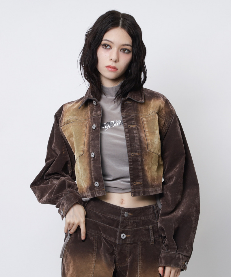 ベロアデニムジャケット 詳細画像 ブラウン 12