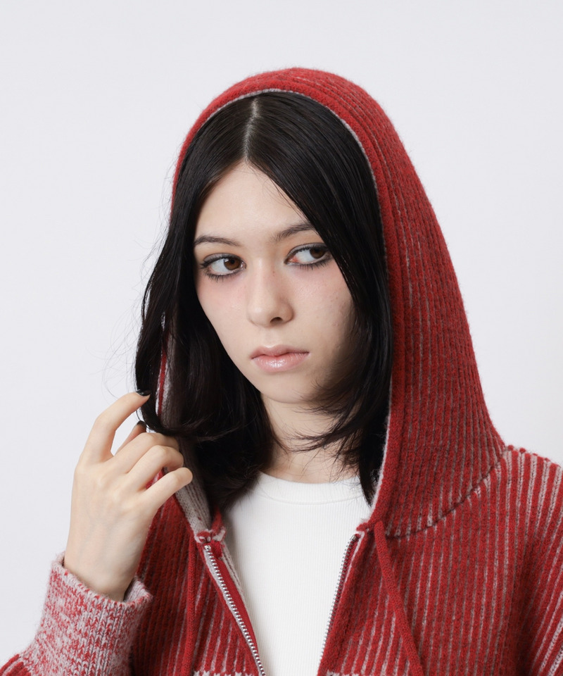 ロゴオーバーZIPニット 詳細画像 レッド 15