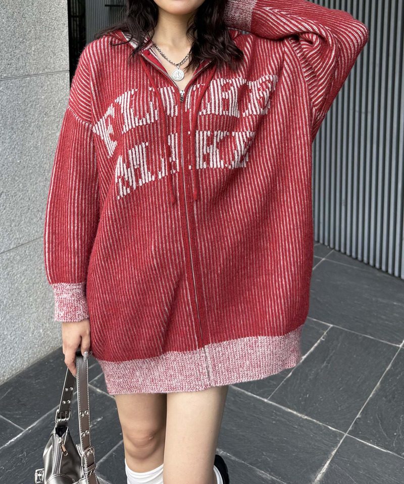 ロゴオーバーZIPニット 詳細画像 レッド 6