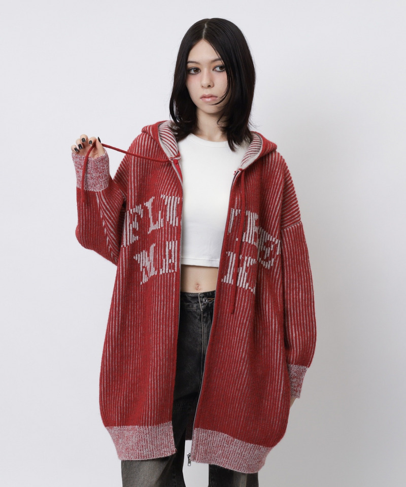ロゴオーバーZIPニット 詳細画像 レッド 8