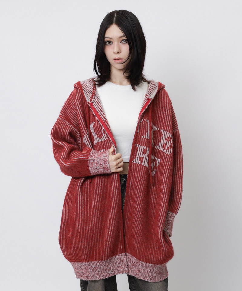 ロゴオーバーZIPニット 詳細画像 レッド 9