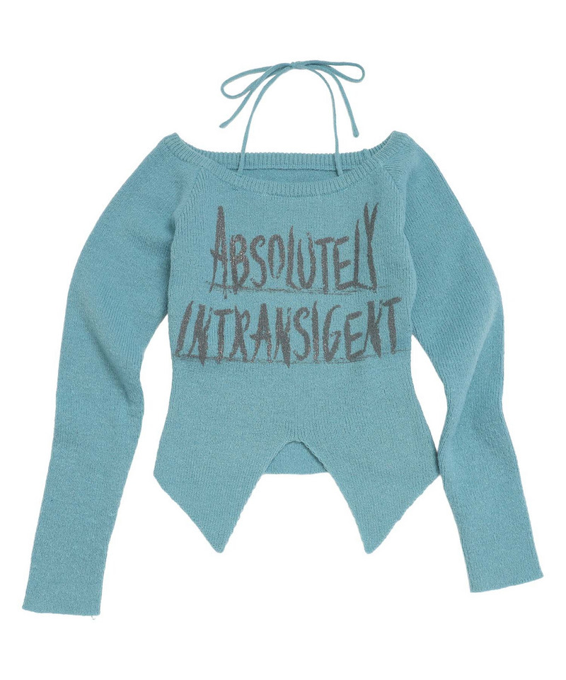 ラメロゴオフショルダーニット 詳細画像 ブルー 10