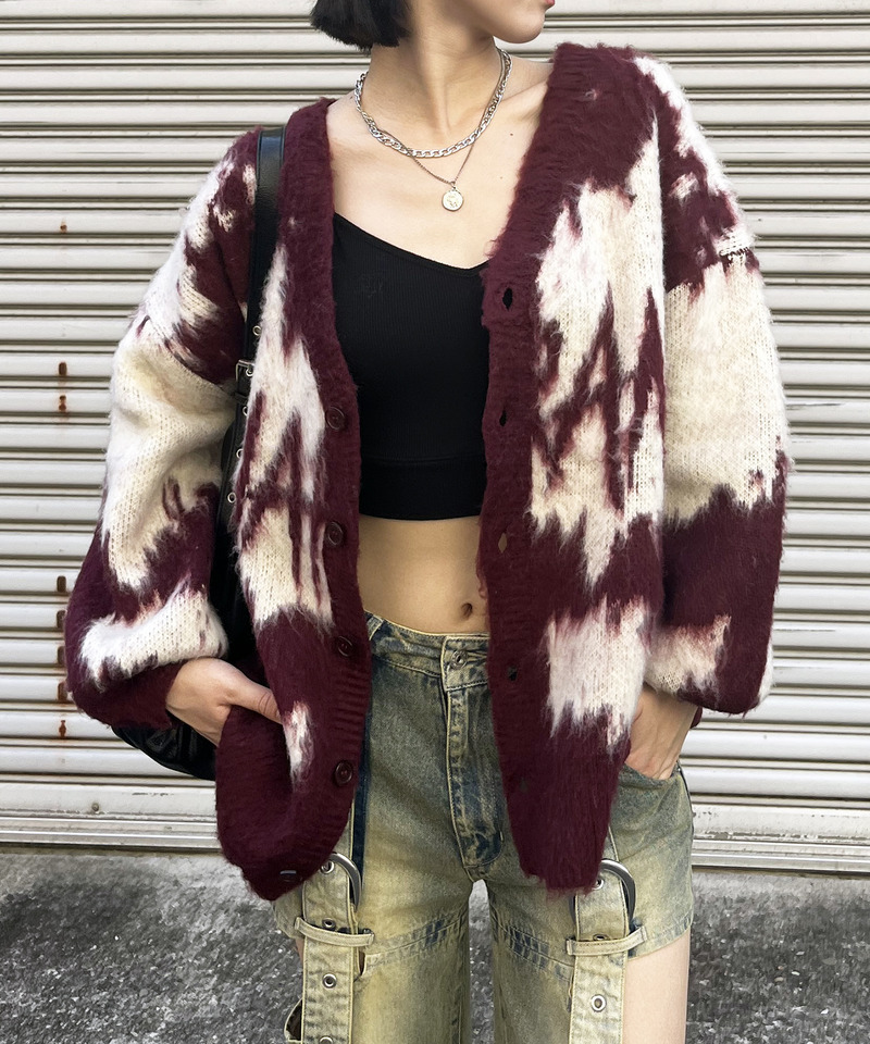 配色ミドルカーデ 詳細画像 レッド 9
