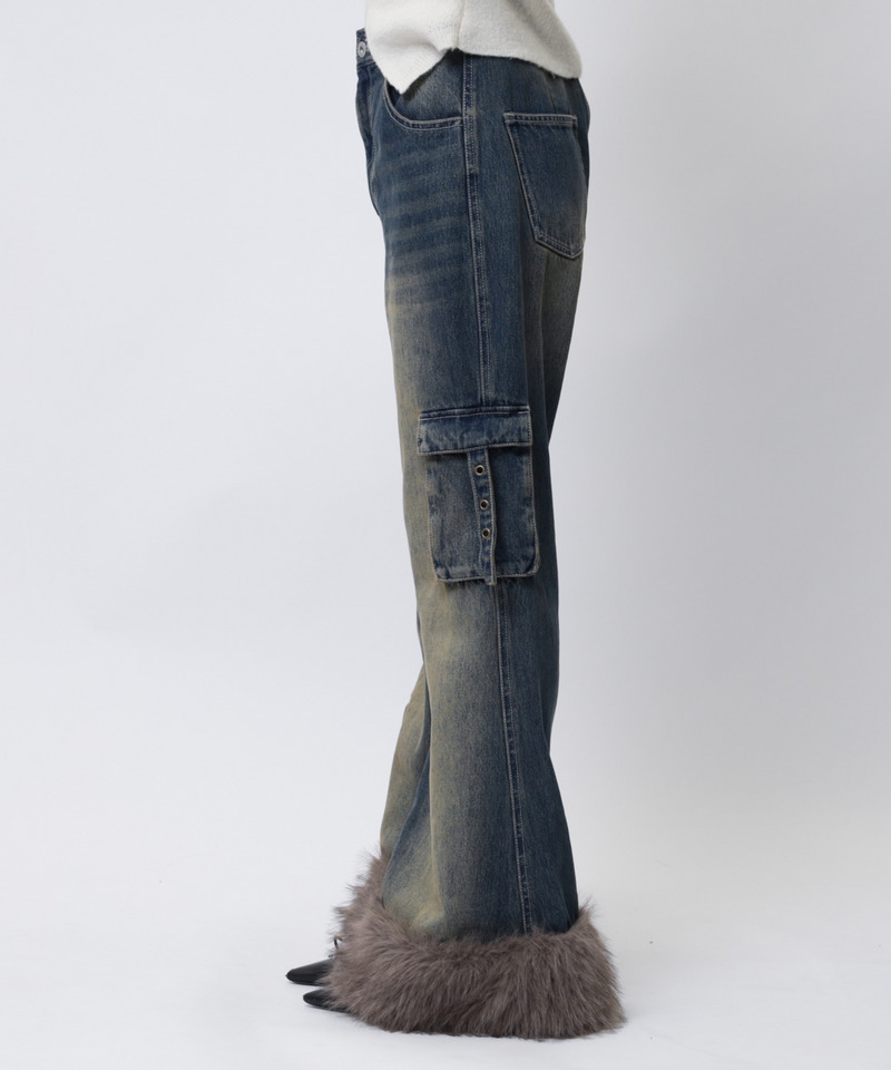 ファーデニムパンツ 詳細画像 デニムブルー 10