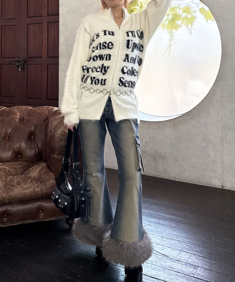 ファーデニムパンツ 詳細画像 デニムブルー 3