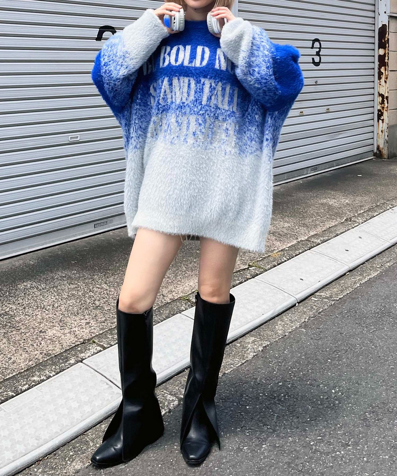 フロントロゴオーバーニット 詳細画像 BL 7
