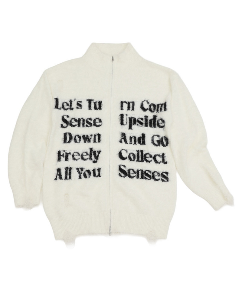 ロゴシャギーZIPニット 詳細画像 ホワイト 14