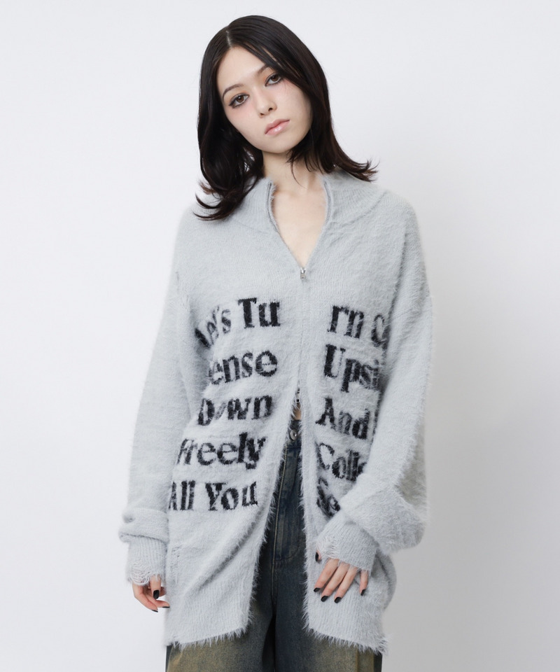 ロゴシャギーZIPニット 詳細画像 グレー 10