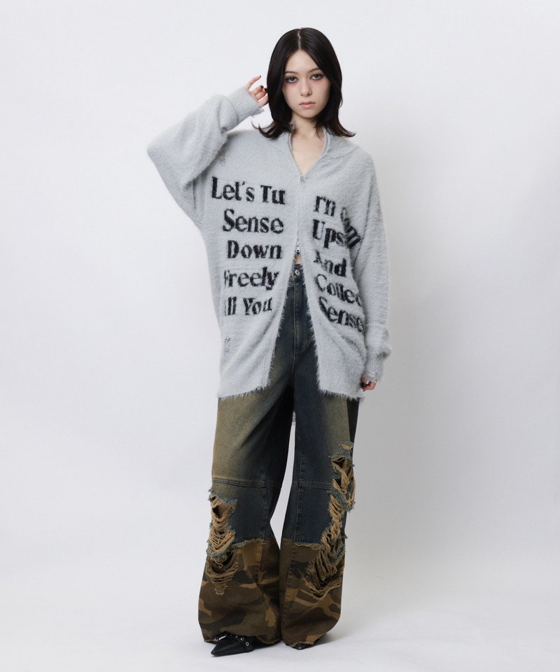 ロゴシャギーZIPニット 詳細画像 グレー 8