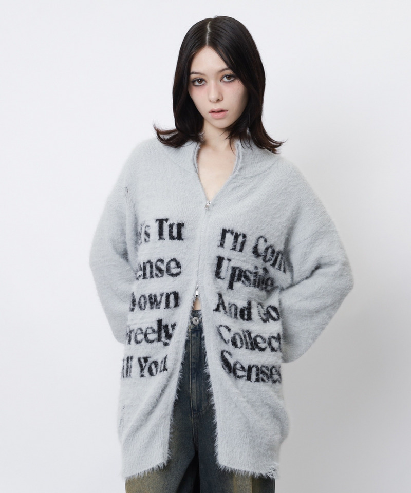 ロゴシャギーZIPニット 詳細画像 グレー 9