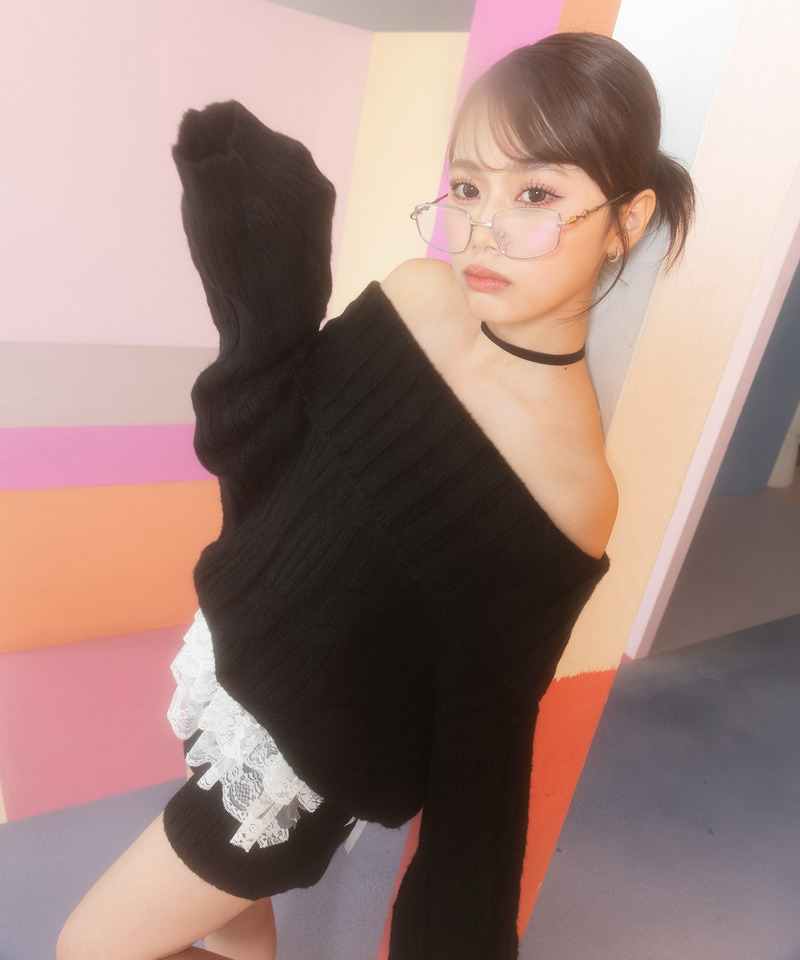 オフショルニット×ショートパンツ 詳細画像 ブラック 3