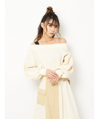 オフショルダー2Wayサーマルトップス