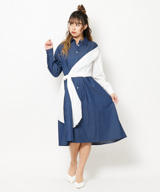 ロングリボンシャツワンピース